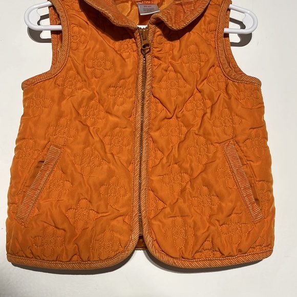 Gymboree Girl’s Orange Subtle Floral Ribbed Detail Vest Size 2T-3T - Picture 3 of 7